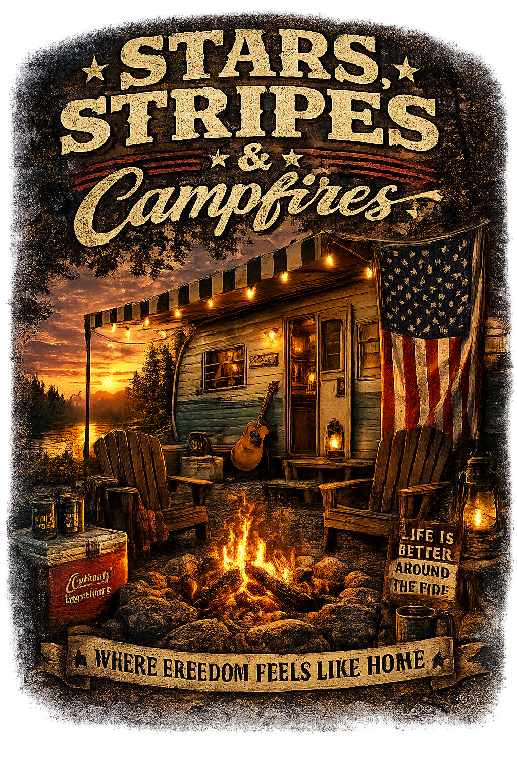 Stars, Stripes, and Campfires T-Shirt