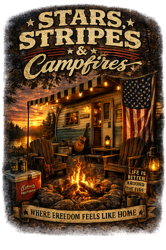 Stars, Stripes, and Campfires T-Shirt